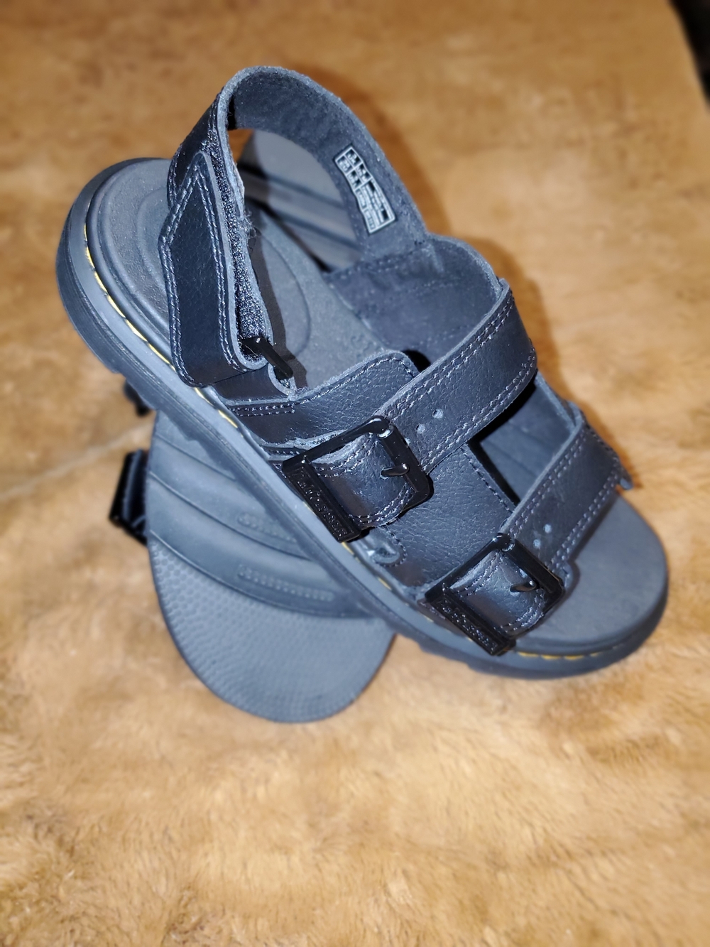 Dr. Martens Kids Black Double-Buckle Sandals